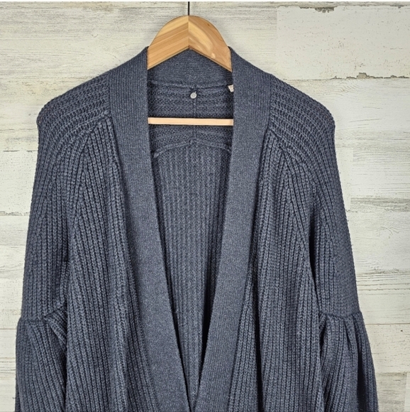 Anthropologie Cardigan Sz Small Knitted & Knotted Ribbed Knit Grunge Style Gray - Picture 7 of 13